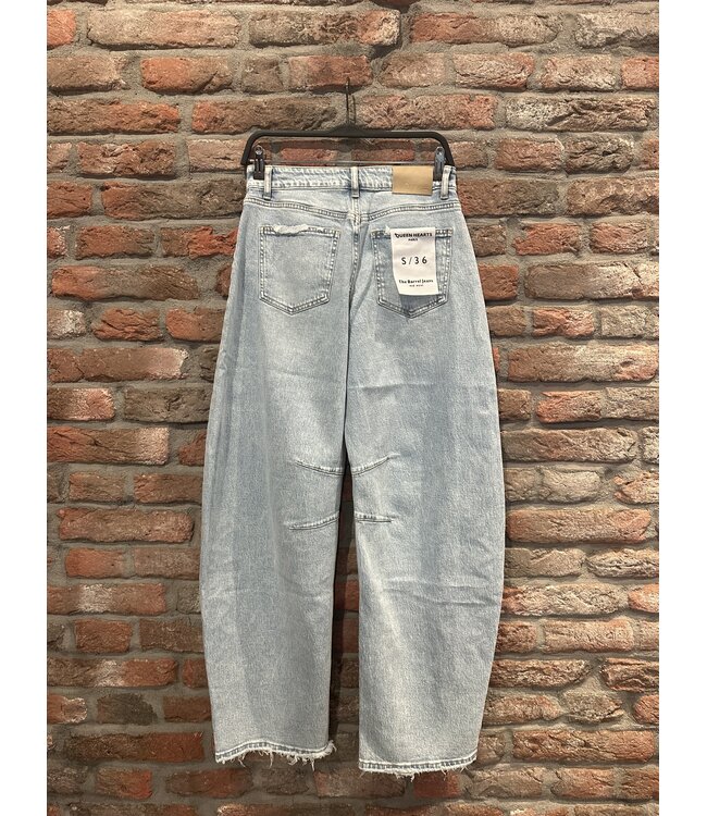 Geisha Barrel jeans Queen Hearts light blue
