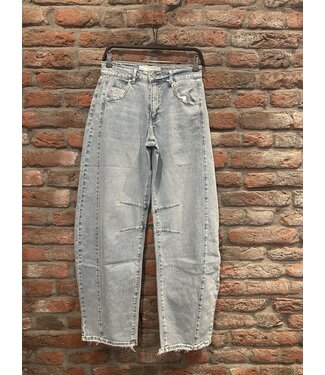 Geisha Barrel jeans Queen Hearts light blue