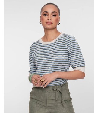 Geisha Pull stripe lrx 64066-14 kit lurex/olive/blue