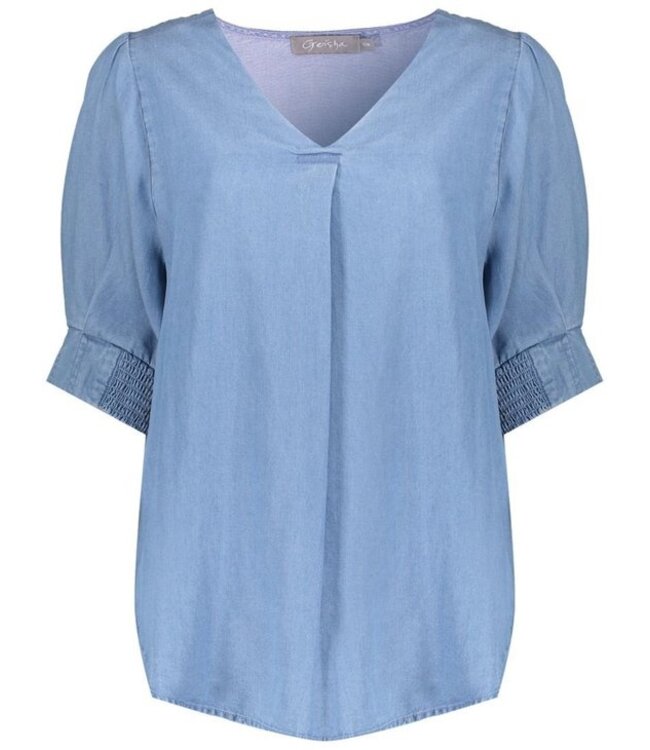 Geisha Blouse Nikita mid blue denim