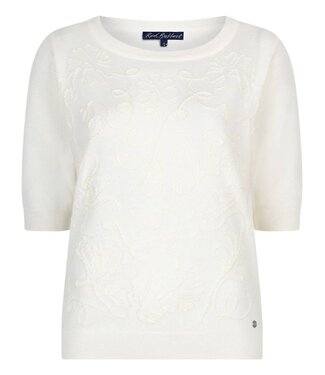 Red Button T-shirt Sweet ribbon SRB4845 ecru