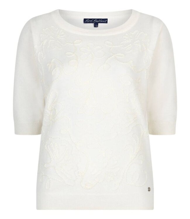 Red Button T-shirt Sweet ribbon SRB4845 ecru
