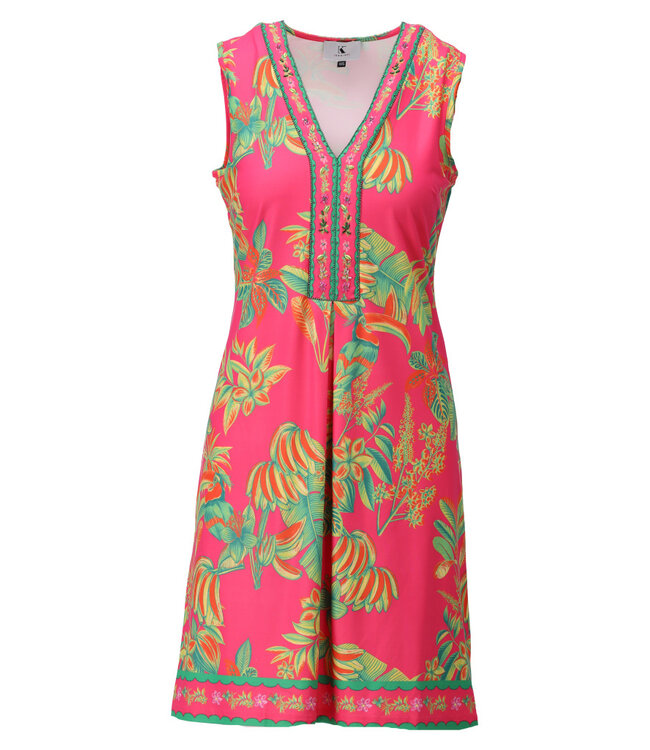 K-Design Mouwloze jurk met design P132