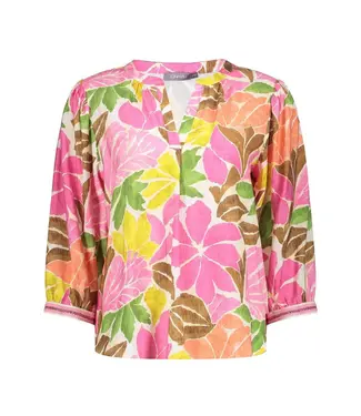 Geisha Blouse 63283-20 ecru/tabacco/pink