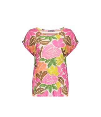 Geisha Top 63284-20 ecru/tobacco/pink