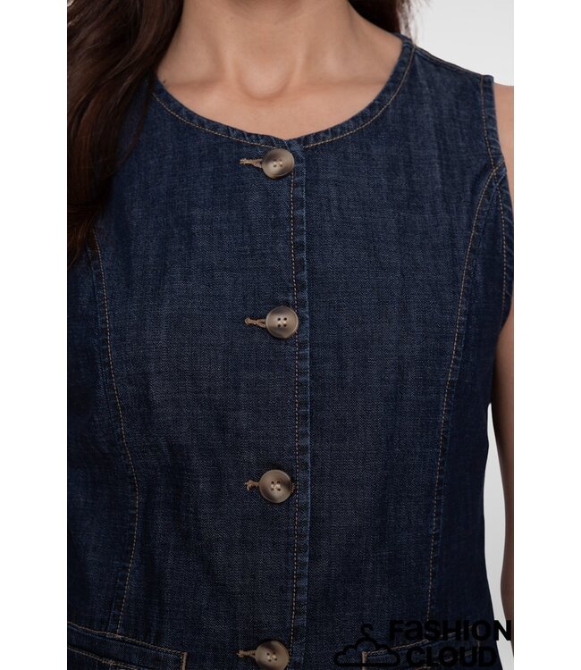 Geisha Jeans vest 65138-10 dark blue denim washed