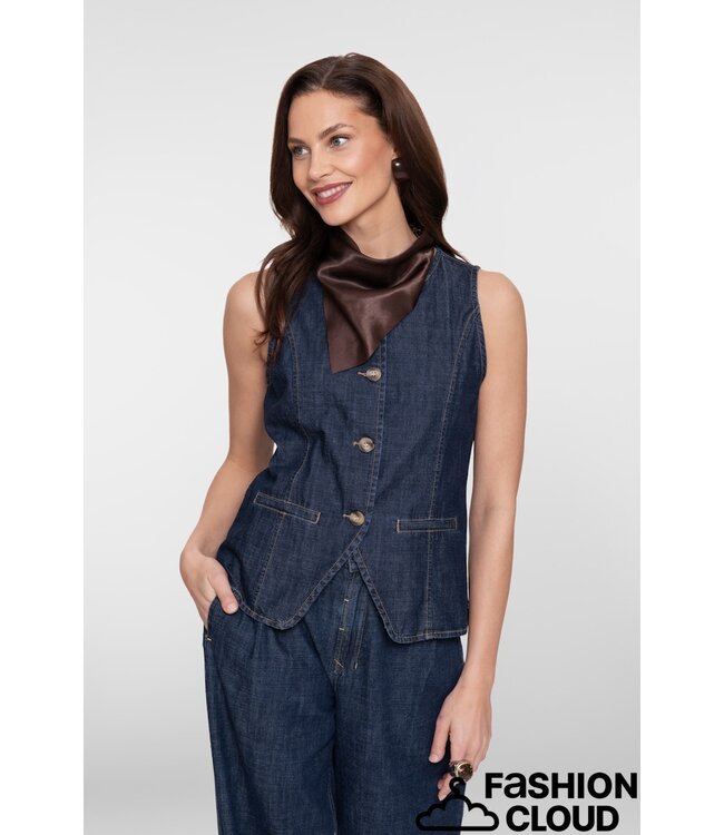 Geisha Jeans vest 65138-10 dark blue denim washed