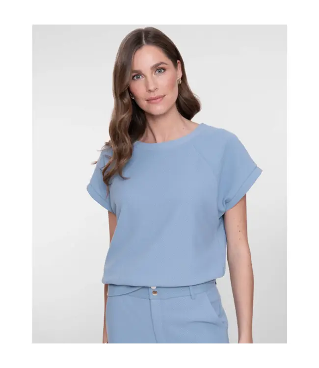 Geisha Sweater short sleeves 62053-21 jeans blue