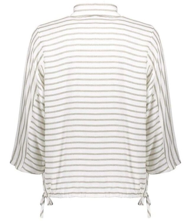 Geisha Blouse lurex stripes 63131-99 off-white/silver