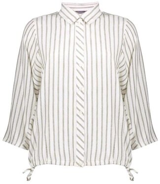 Geisha Blouse lurex stripes 63131-99 off-white/silver