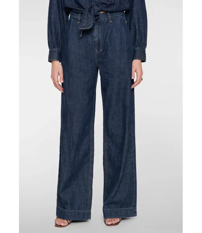Geisha Jeans wide 61009-10 dark blue denim washed