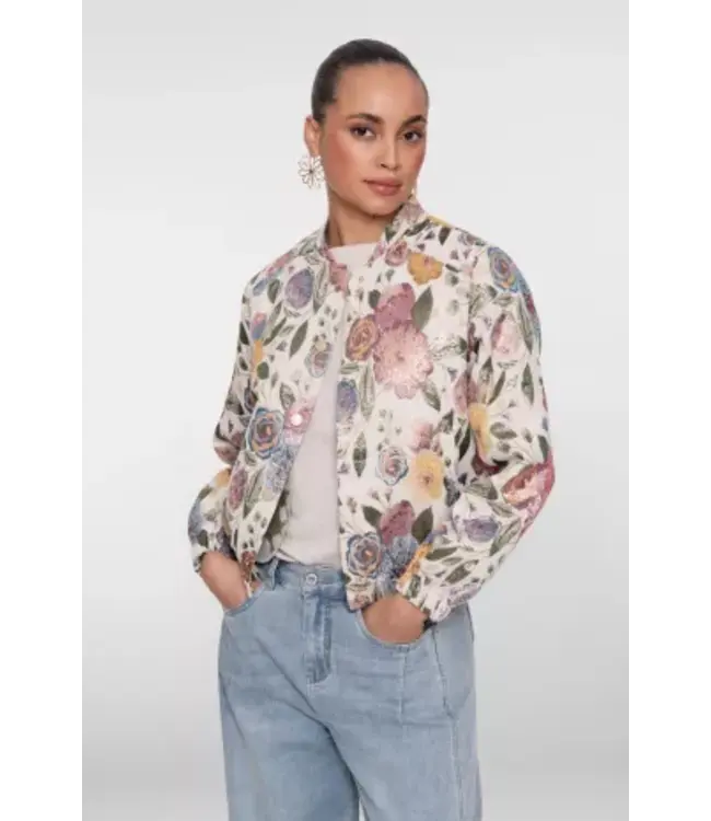 Geisha Bomber jacket 65090-26 sand/green/gold