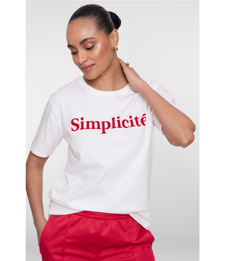 Geisha T-shirt simplicate 62089-41 off-white/red
