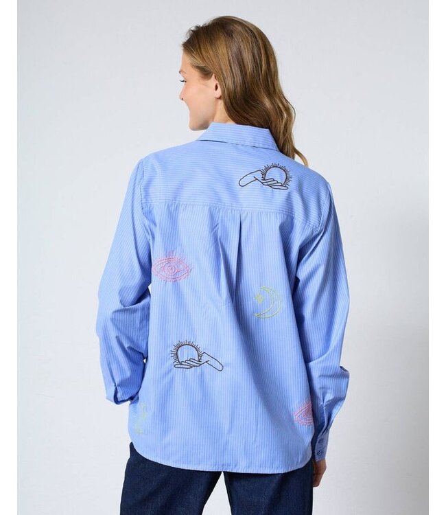 Sisters Point Blouse IBISA-SH2 blue stripe multi