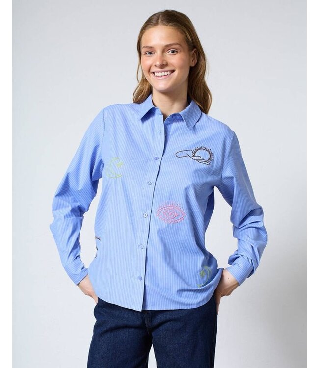 Sisters Point Blouse IBISA-SH2 blue stripe multi