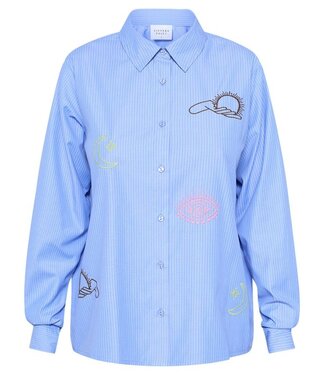 Sisters Point Blouse IBISA-SH2 blue stripe multi