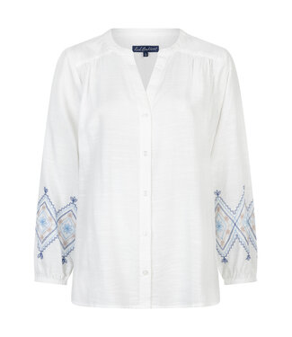 Red Button Blouse SRB4829 bluemulti