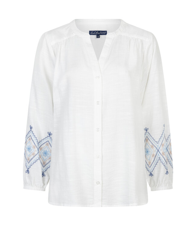 Red Button Blouse SRB4829 bluemulti