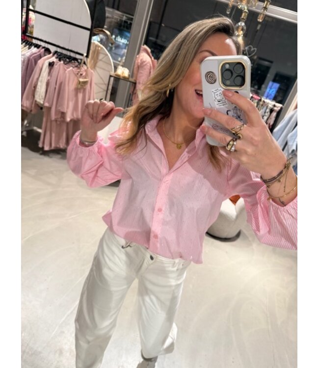 Musthave Blouse stripe studs (div kl.)