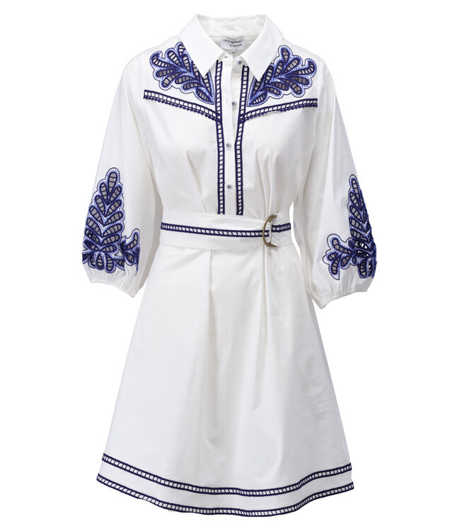 K-Design Jurk met borduursel C732L indigo