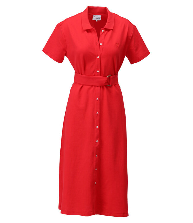 K-Design Midi polo jurk met knoopjes C757L tomato