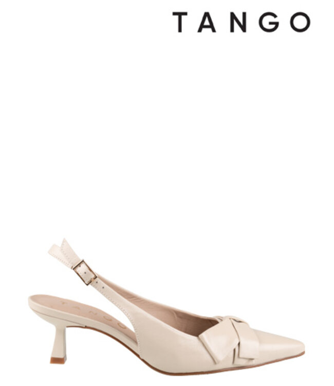 Tango Slingback Noss 1-b off-white leather bow