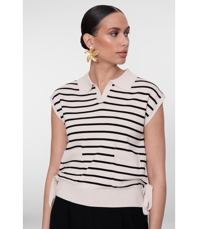 Geisha Pull polo 64003-10 light sand/black