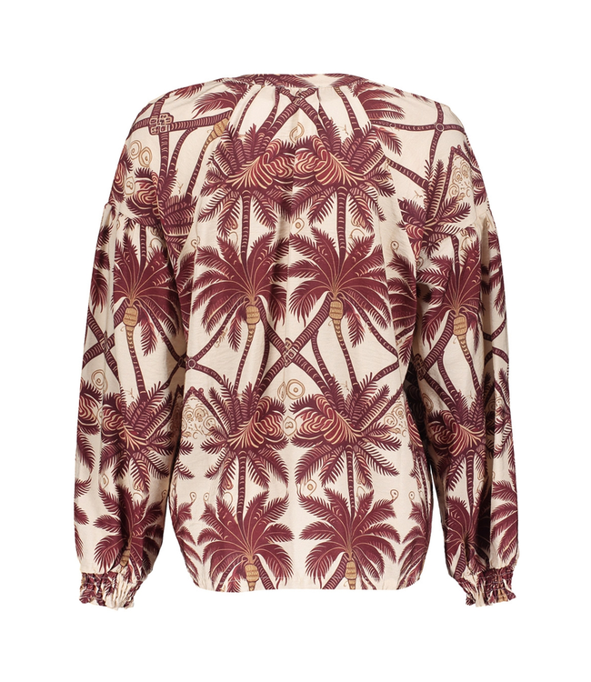 Geisha Blouse 63229-20 ecru/cherry red