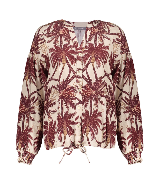 Geisha Blouse 63229-20 ecru/cherry red
