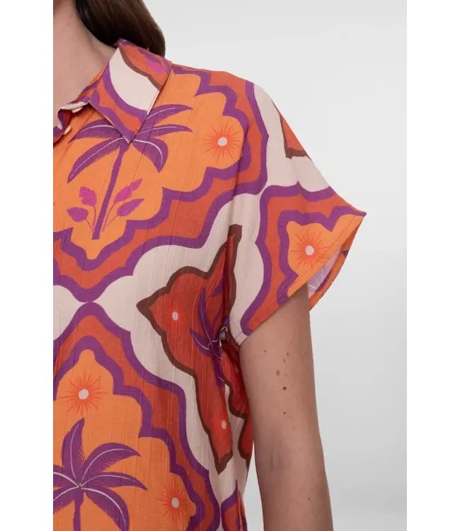 Geisha Blouse 63247-20 ecru/mango/purple