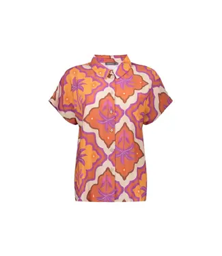 Geisha Blouse 63247-20 ecru/mango/purple