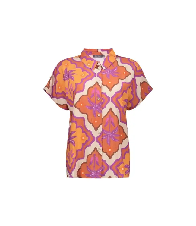 Geisha Blouse 63247-20 ecru/mango/purple