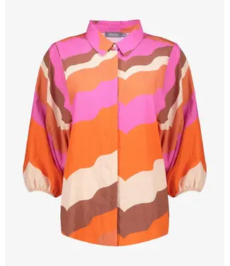 Geisha Blouse 63216-20 ecru/brown/casis