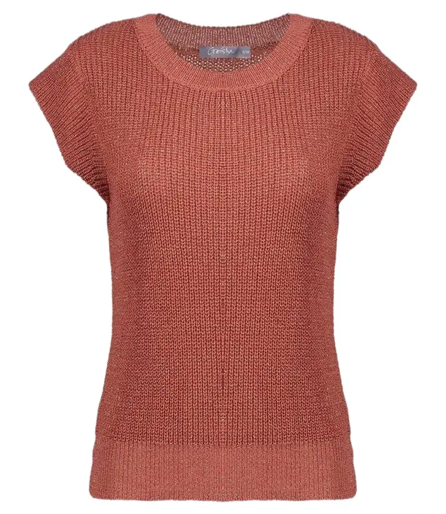 Geisha Pull over sleeveless 64082-70 stone red/ gold