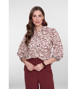Geisha Blouse 63191-20 ecru/cherry red