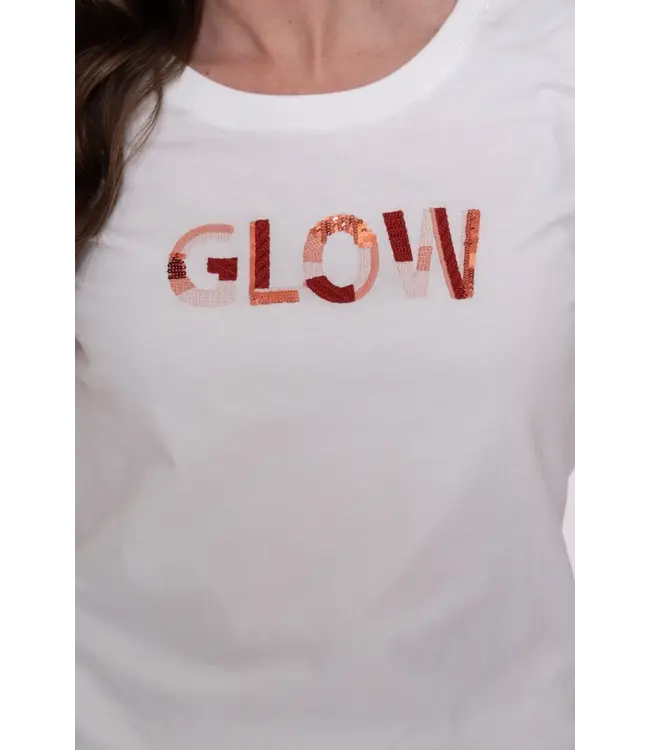 Geisha T-shirt glow 62084-41 off-white/ light pink