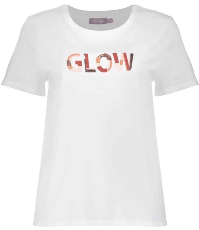 Geisha T-shirt glow 62084-41 off-white/ light pink