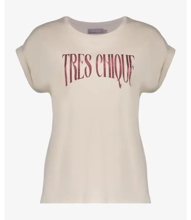 Geisha T-shirt tres chique 62143-41 sand/cherry