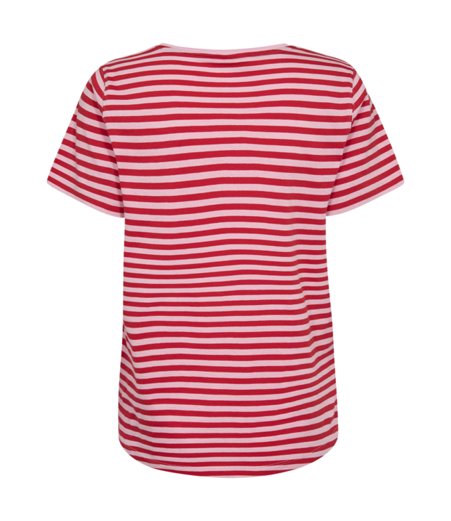 Freequent Tshirt FQMIAN 208288 silver lilac w tune red