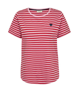 Freequent Tshirt FQMIAN 208288 silver lilac w tune red