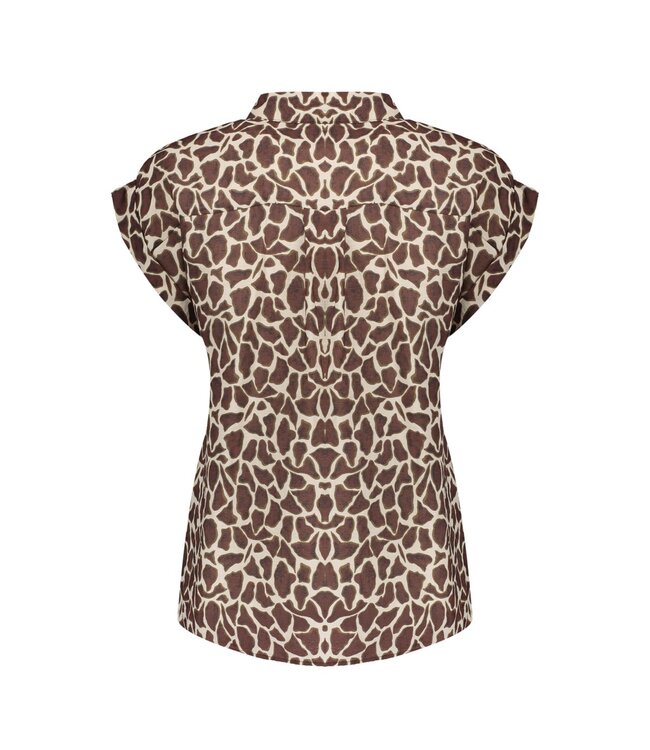 Geisha Blouse 63242-20 sand/chocolate brown