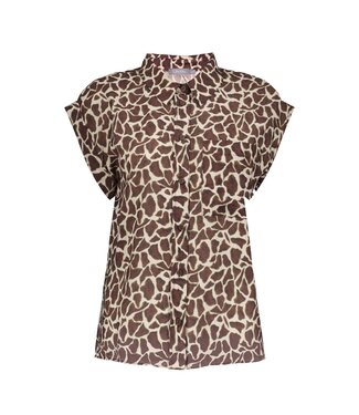 Geisha Blouse 63242-20 sand/chocolate brown