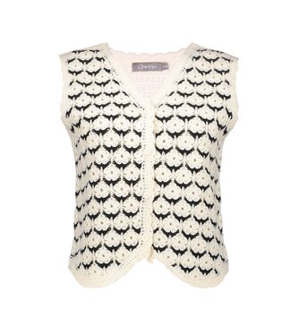 Geisha Vest jacquard 64000-10 ecru/black