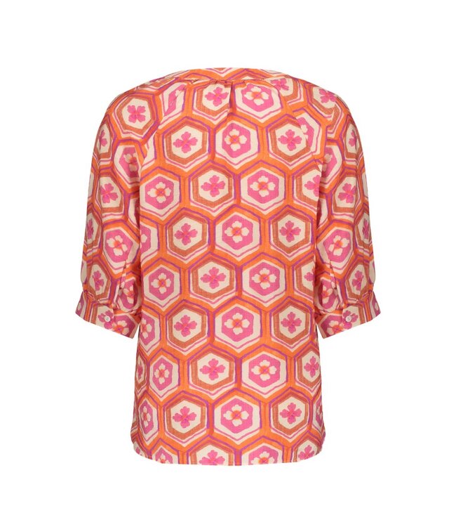 Geisha Blouse 63245-20 ecru/orange/casis