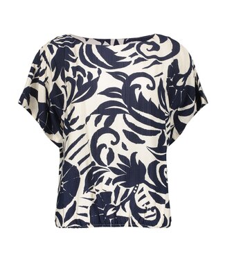 Geisha Top flower 63236-26 navy/ off-white
