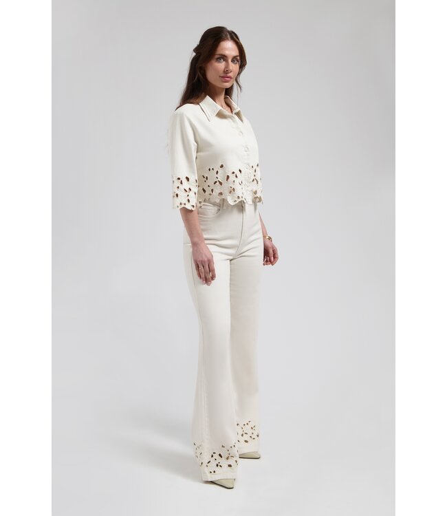 florez Jeans Ana flared embro CR0462 soft white