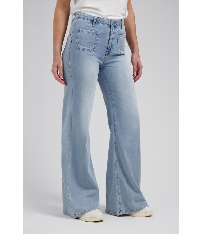 florez Jeans Ana flared pocket CR0103 smooth blue