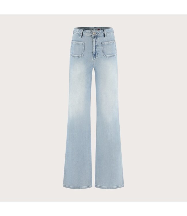 florez Jeans Ana flared pocket CR0103 smooth blue