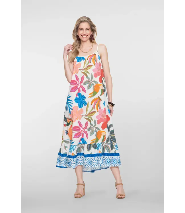 Geisha dress AOP braided strings 67355-70 off-white/multicolor
