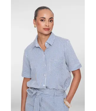 Geisha Blouse 63474-20 blue/off-white